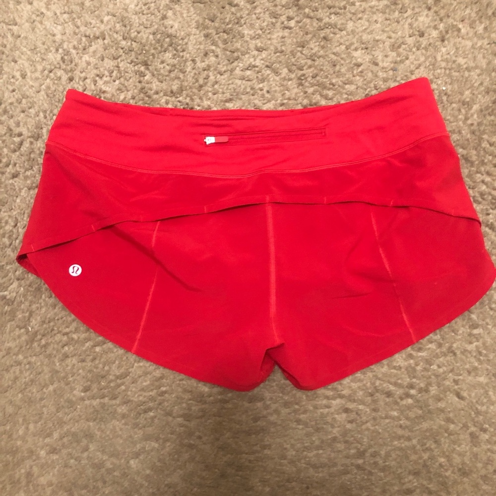 lululemon athletica Women's Red Running Shorts Size 10 NWOT beautiful